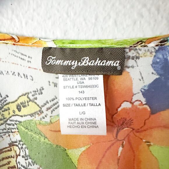 Tommy Bahama World Map Cartography Semi-sheer Kaftan Swim Cover Up Women's Large - Picture 7 of 12